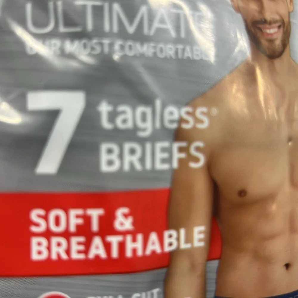 Hanes Men's‎ Tagless Briefs - Black and Gray 7 Briefs